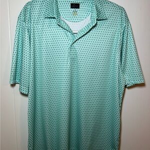 Greg Norman Collection Aqua Patterned Polo Shirt